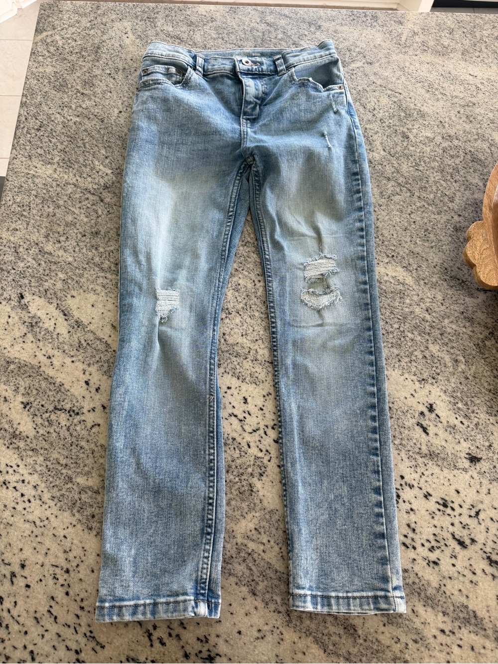 Light Wash Distressed Skinny Jeans